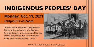 indigenous peoples day event information and photo of boarding school